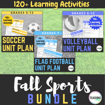 Preview of Physical Education BUNDLE - Soccer Volleyball Flag Football Unit & Lesson Plans