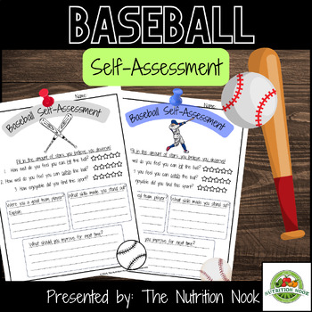 Preview of Physical Education: Baseball Self Assessment for Grades 3 to 6