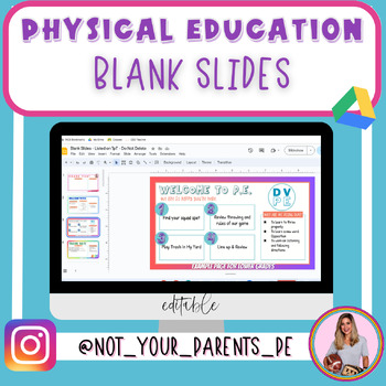 Preview of Physical Education Blank Slides for Lesson Planning