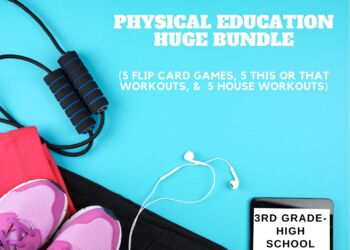 Preview of Physical Education Bundle (Flip Cards, This or That Workouts, & House Workouts)