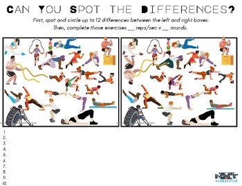 Preview of Physical Education: 'Can You Spot the Differences?' Fitness Game