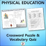 Physical Education Crossword & Vocabulary Quiz