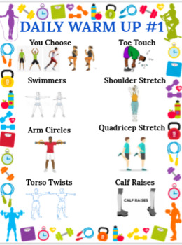 Pe Warm Up Posters Worksheets Teachers Pay Teachers