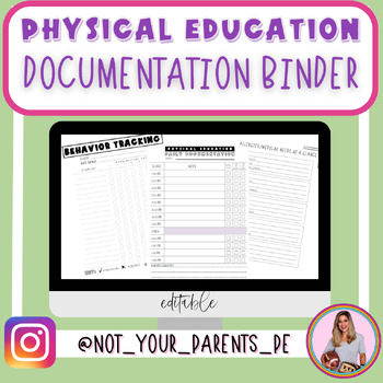 Preview of Physical Education Documentation Binder