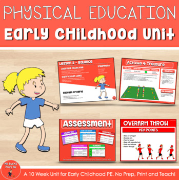 Preview of Physical Education Early Childhood Unit and Lessons - Kindergarten to Grade 2