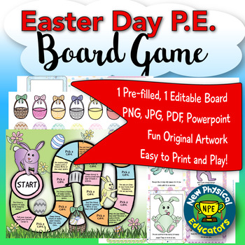 Preview of Physical Education Easter Board Game for Physical Education, Elementary