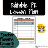 Physical Education Editable Lesson Plan