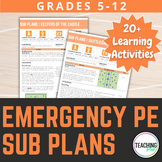 Physical Education Emergency Substitute Lesson Plans Grade
