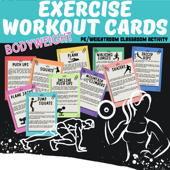 Preview of Physical Education: Exercise BODYWEIGHT Workout Cards