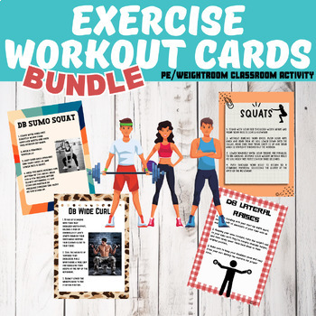 Preview of Physical Education: Exercise/Fitness/Strength WORKOUT Cards BUNDLE