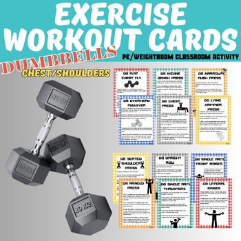 Preview of Physical Education: Exercise Workout Cards DUMBBELL CHEST/SHOULDERS