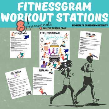 Preview of Physical Education: FITNESSGRAM Assessment Workout Station Posters/Task Sheets
