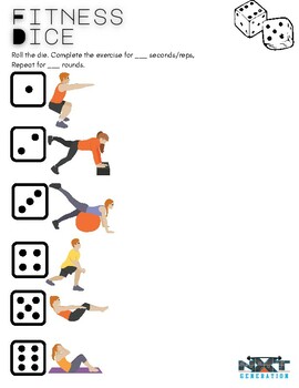 Preview of Physical Education: Fitness Dice Game + Movement Break Activity