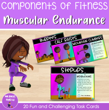 Preview of Physical Education Fitness Task Cards - Muscular Endurance