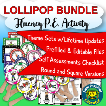 Preview of Physical Education Fluency Lollipop Skill Sets, Elementary