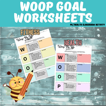 Preview of Physical Education/Health Education: Fitness & Health WOOP GOAL Worksheets