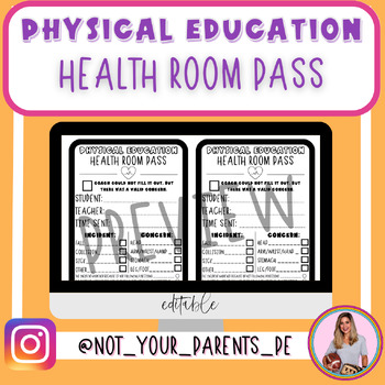 Preview of Physical Education Health Room Pass