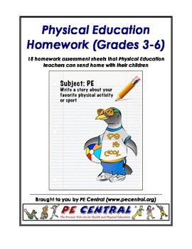 Preview of Physical Education Homework eBook (Grades 3-6)