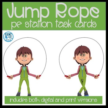 Preview of Elementary PE Activity: Jump Rope Task Cards (Print & Digital versions)