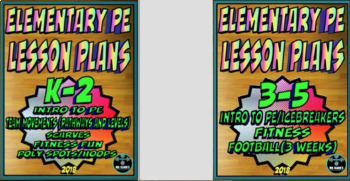 Preview of Physical Education Lesson Plan 6 K-5th Grade Volume 1 Bundle