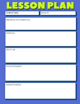 Preview of Physical Education Lesson Plan Template