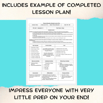 physical education lesson plan template google docs