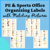 Physical Education Organizing Labels with Pictures for Gym