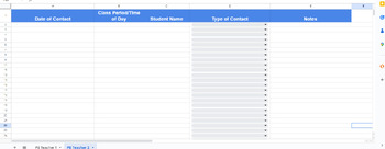 Preview of Physical Education Parent Communication Log