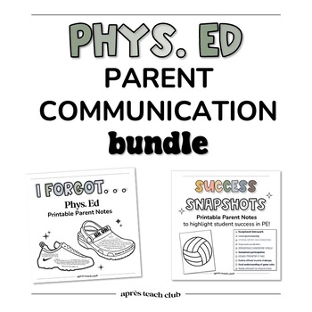Preview of Physical Education | Parent Notes & Communication | BUNDLE