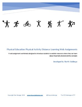Preview of Physical Education Physical Activity Distance Learning Web Assignments