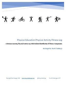 Preview of Physical Education Physical Activity Fitness Log (Distance Learning)