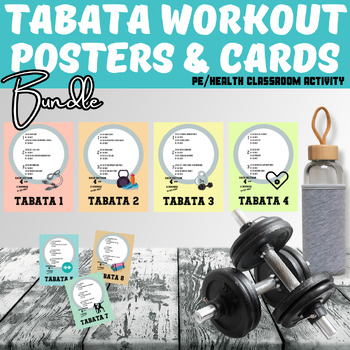 Preview of Physical Education Posters & Cards: TABATA Workouts Bundle