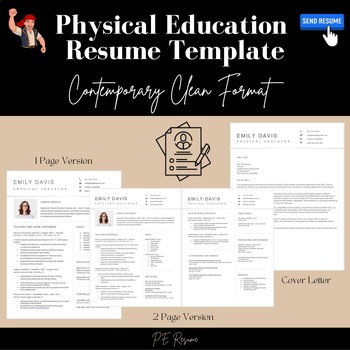 Preview of Physical Education Resume Template: Contemporary Clean Format