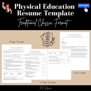 Preview of Physical Education Resume Template: Traditional Classic Format