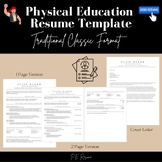 Physical Education Resume Template: Traditional Classic Format