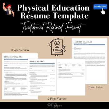 Preview of Physical Education Resume Template: Traditional Refined Format