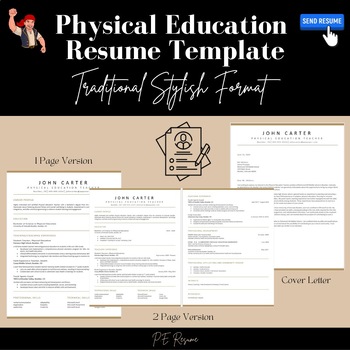 Preview of Physical Education Resume Template: Traditional Stylish Format