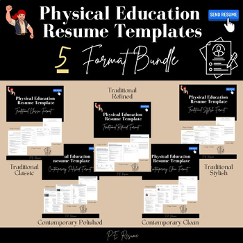 Preview of Physical Education  Resume Templates- 5 Format Bundle