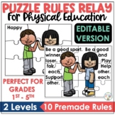 Physical Education Rules Relay Puzzles| First Day Physical