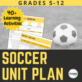 Preview of Physical Education Soccer Unit and Lesson Plans Grades 5 - 12