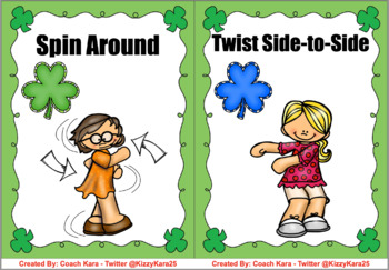 Preview of Physical Education - St. Patrick's Day - Gross Motor Exercise Cards (PE & APE)