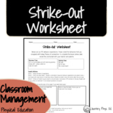 Physical Education Strike-Out Worksheet