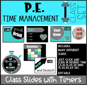 Preview of Physical Education Template Slides with Timers