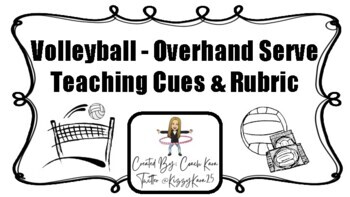 Preview of Physical Education - Volleyball - Overhand Serve Teaching Cues & Rubric
