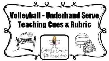 Preview of Physical Education - Volleyball - Underhand Serve Teaching Cues & Rubric