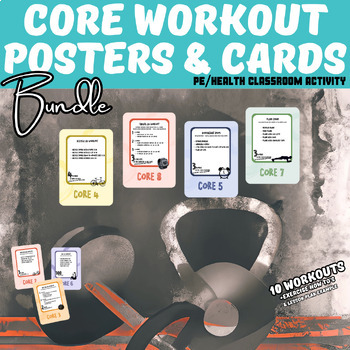 Preview of Physical Education/Weights Class: Core Ab Workout POSTERS & CARDS Bundle