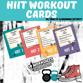 Preview of Physical Education & Weights Class: HIIT Workout Cards