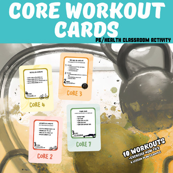 Preview of Physical Education/Weights Class: Core Ab Workout Cards