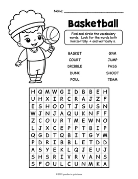 pe worksheets physical education word search packet by puzzles to print