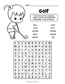 PE Worksheets - Physical Education Word Search Packet by Puzzles to Print